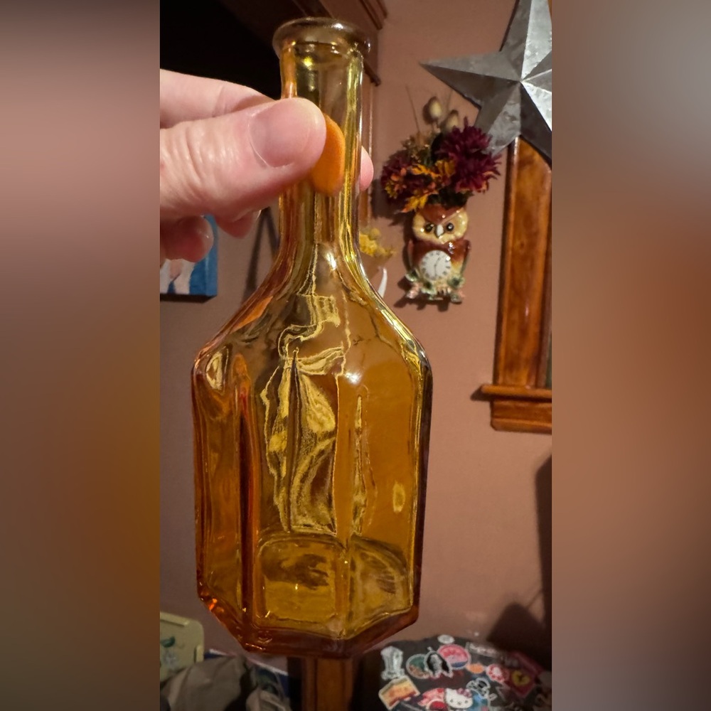 Amber Glass Decorative Bottle✨